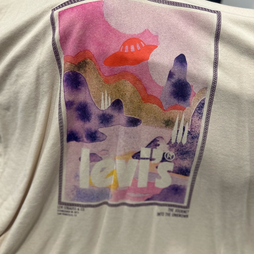 Levi's Beige Long Sleeve UFO design